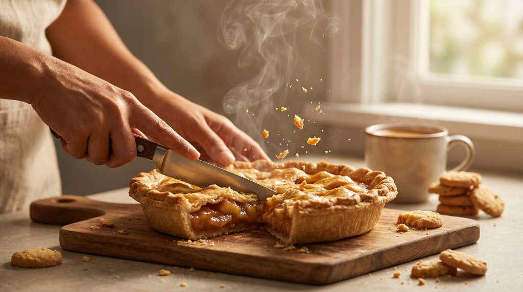 Fatiar ainda quente esfarela Biscoitos e Tortas?