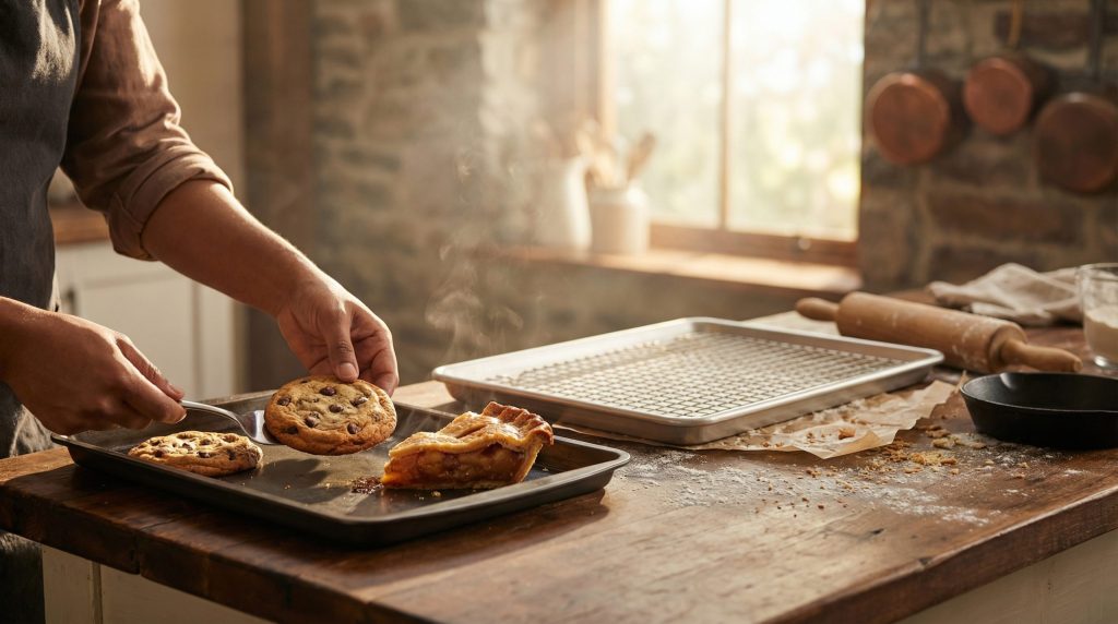 Assadeira quente queima o fundo de Biscoitos e Tortas?