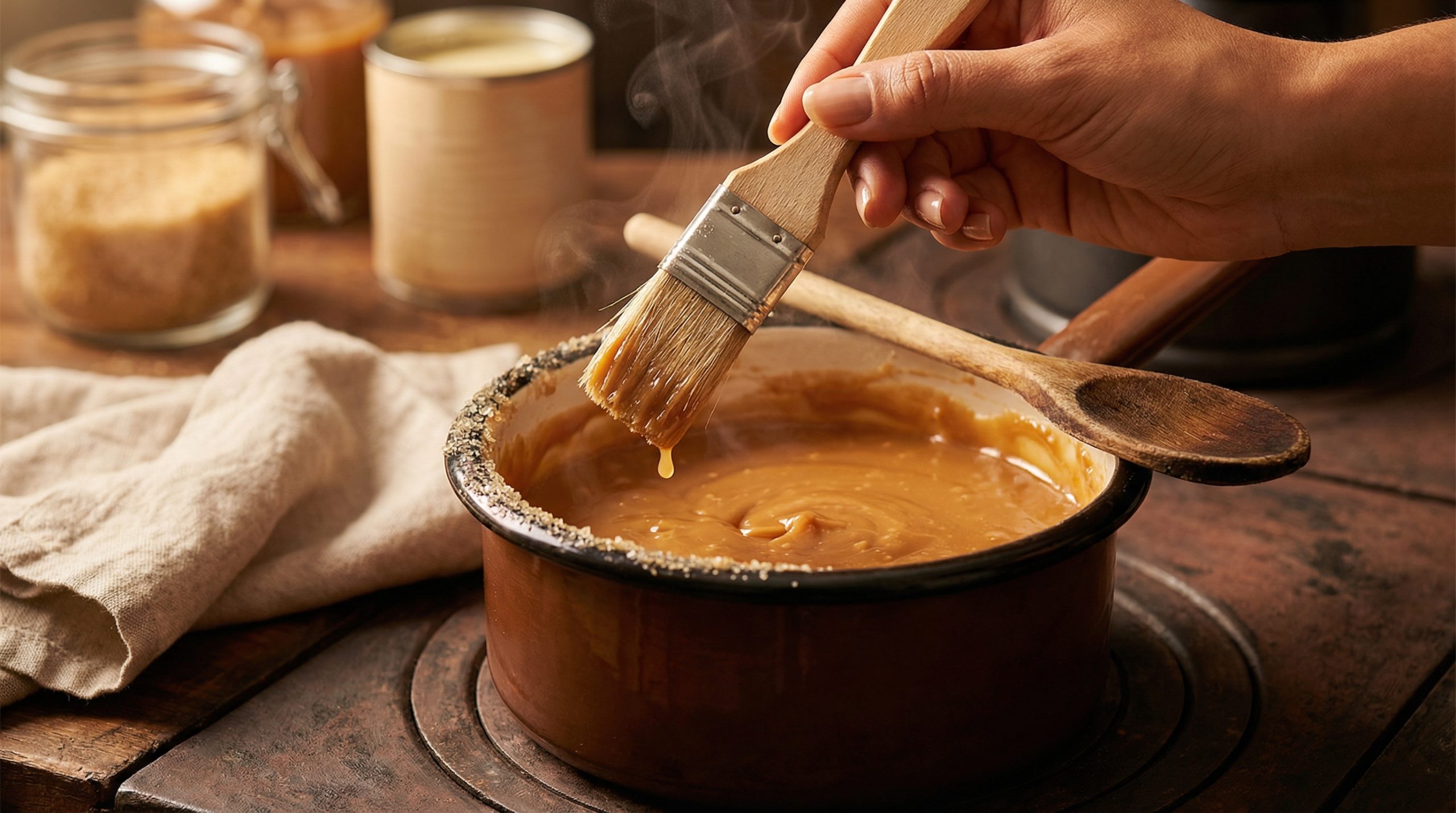 Pincel molhado evita açucarar Doces de Panela