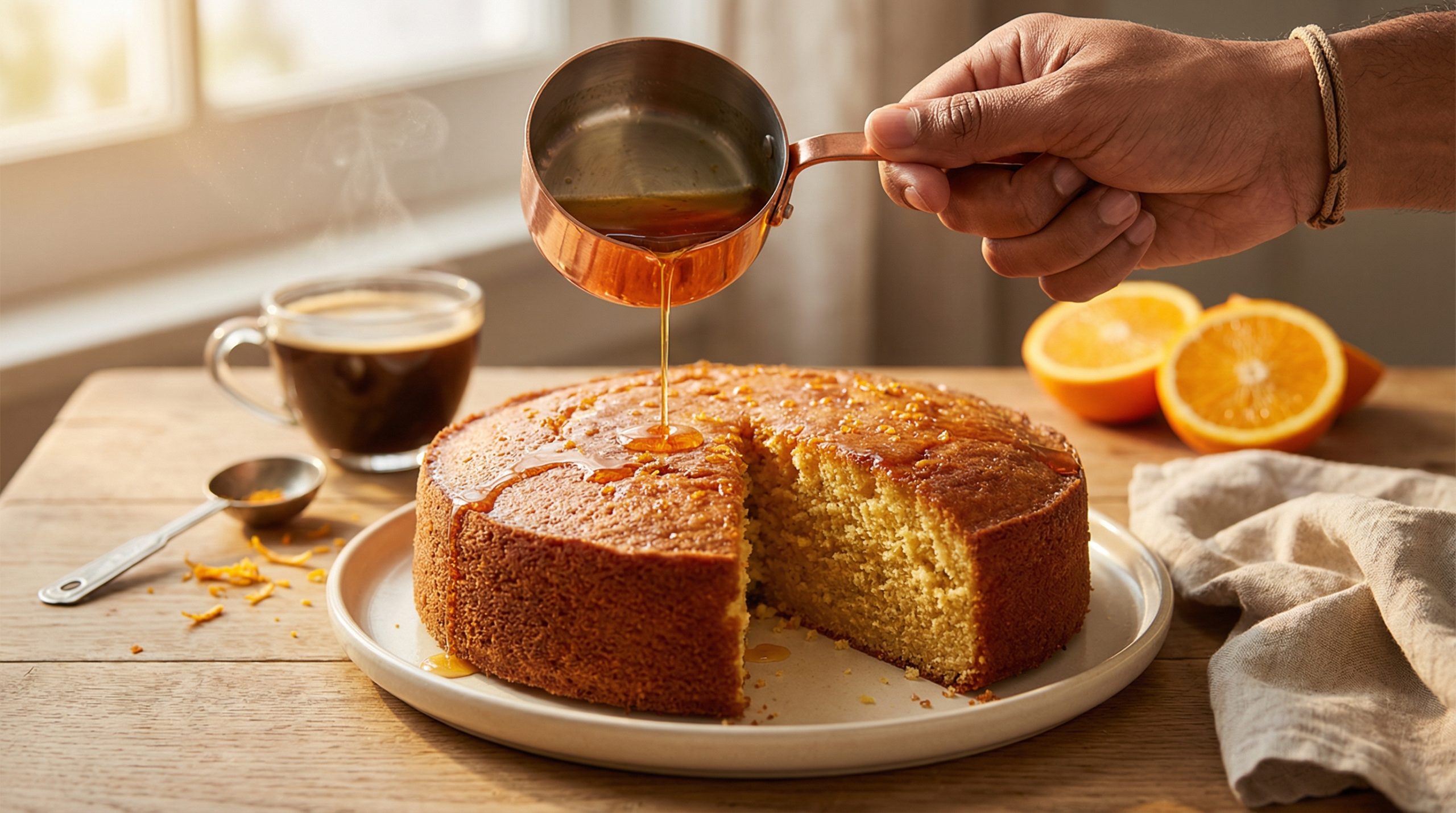 Calda fina de laranja umedece sem pesar Bolos Caseiros