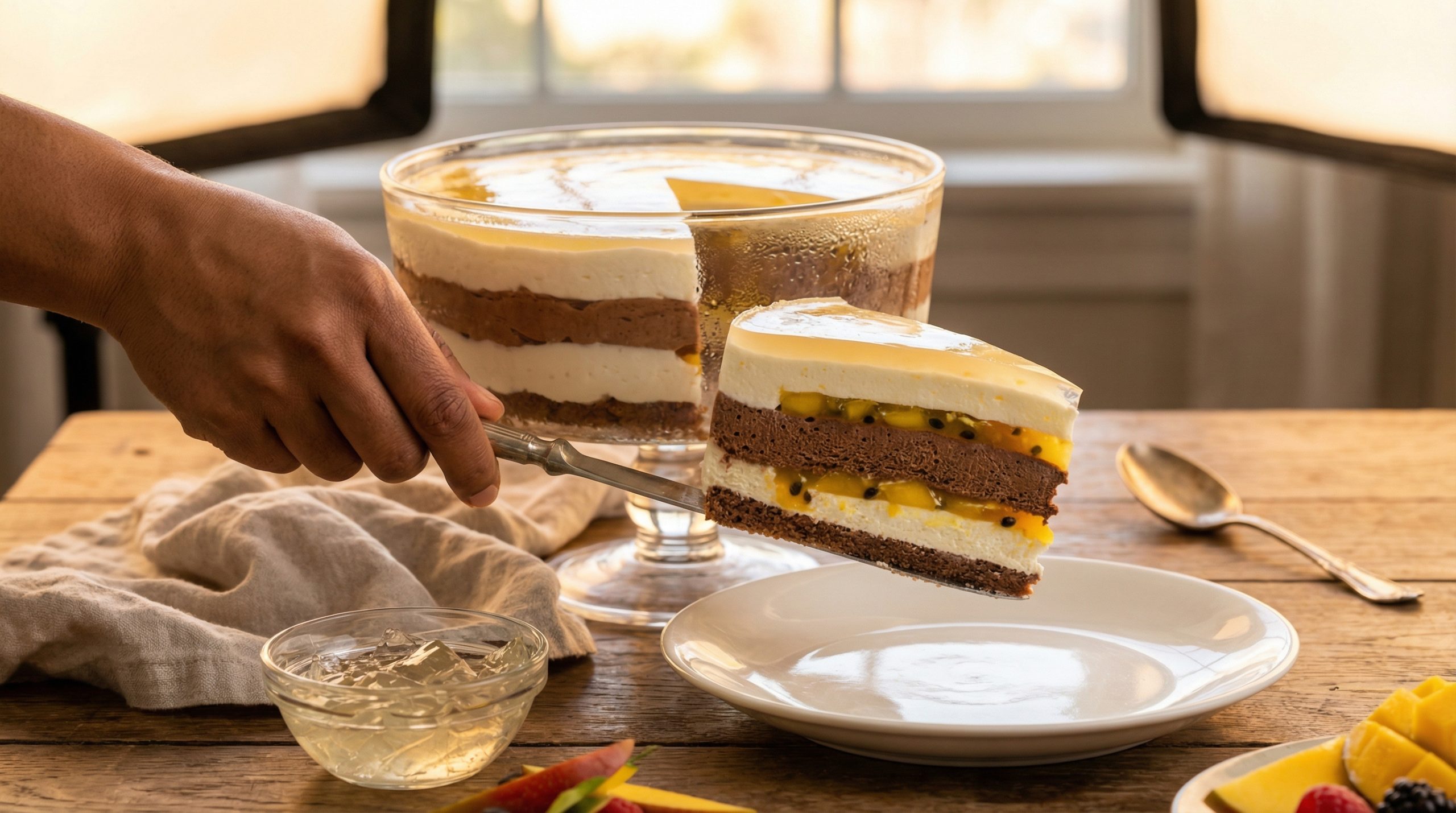 Corte firme nas Sobremesas Geladas exige gelatina extra?