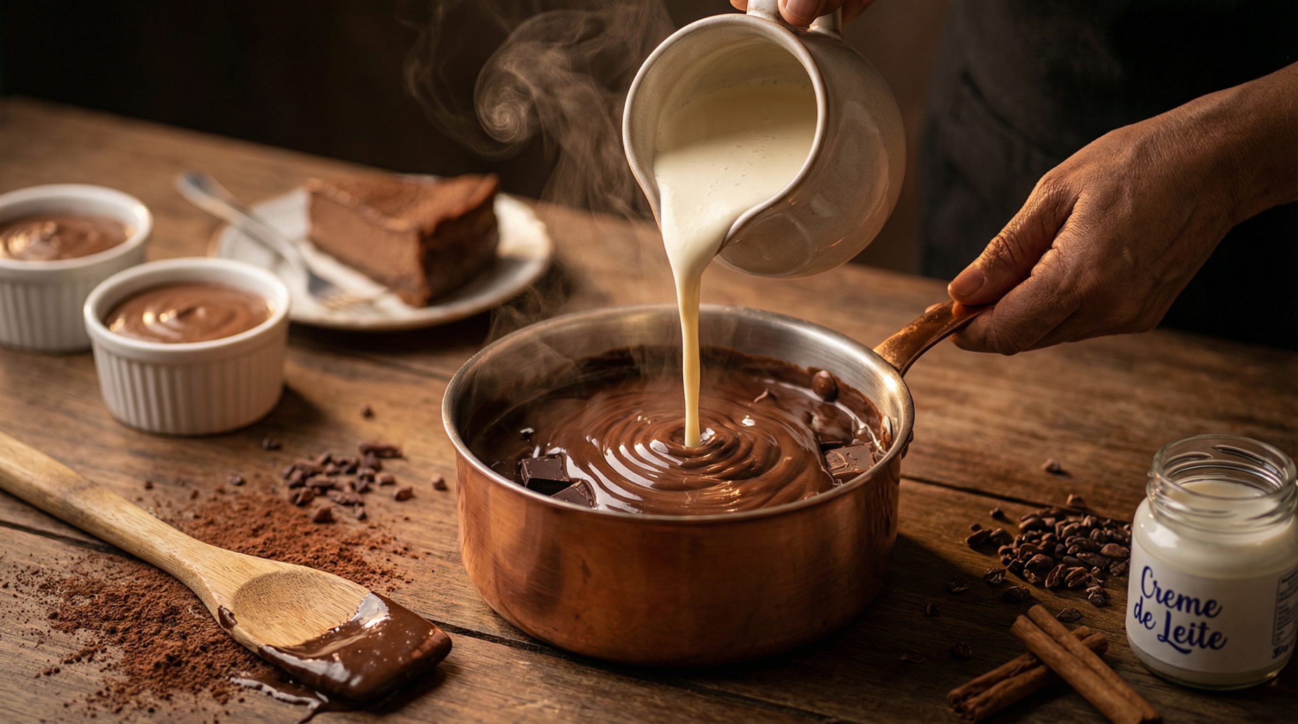 Ferver o creme de leite talha seu Chocolate e Cremes?