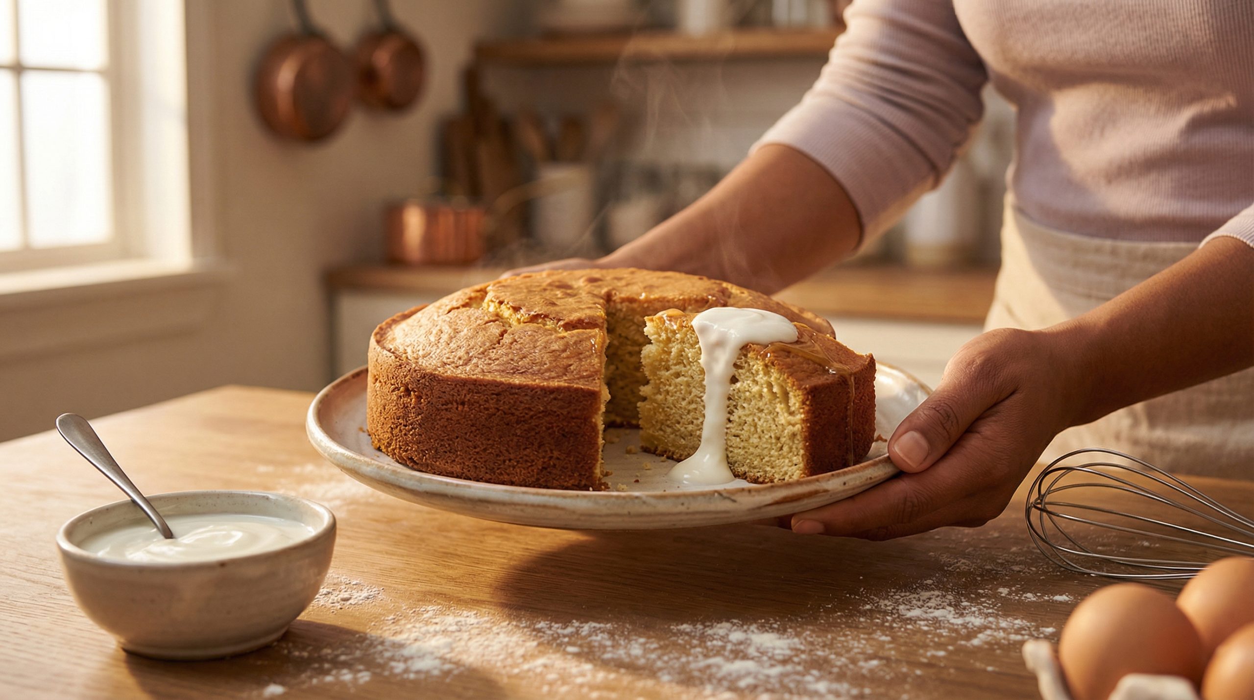 Iogurte na massa preserva a maciez em Bolos Caseiros