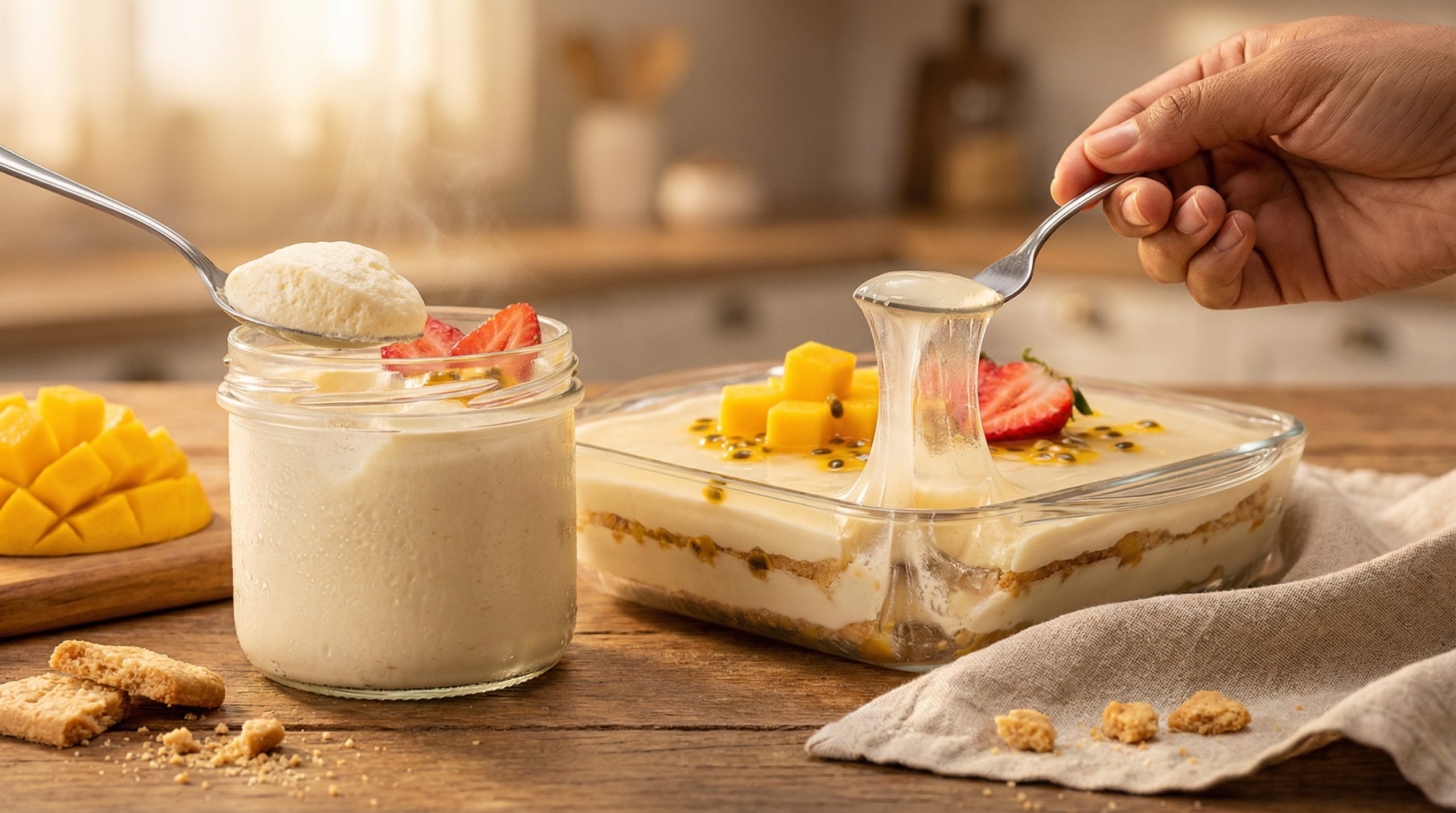 Gelatina em excesso deixa Sobremesas Geladas borrachudas